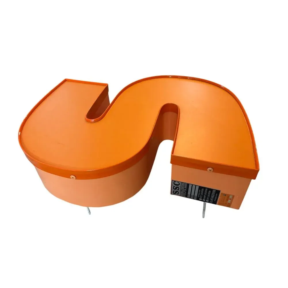 Commercial Channel Letter S Storefront Sign 22” SSC Lighted Orange